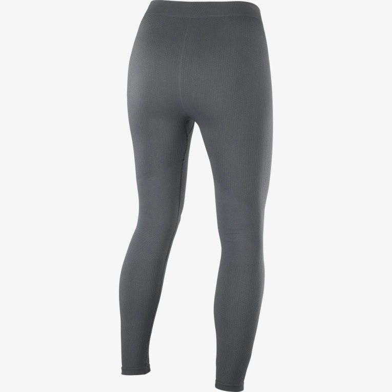 Dark Grey Salomon Essential Seamless Women's Running Tights | IE CP5920